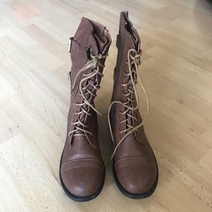Top Moda Brown Combat Boots
